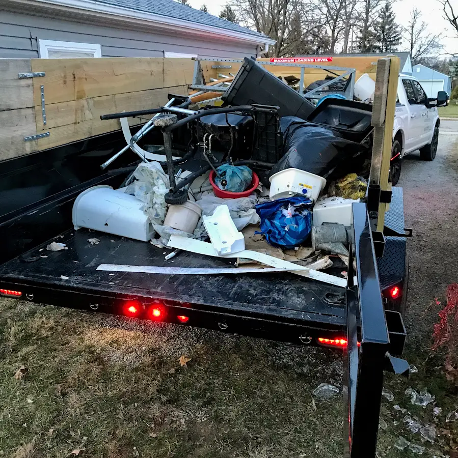 Roll-off dumpster delivered to a residential driveway in Mishawaka